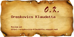 Oreskovics Klaudetta névjegykártya